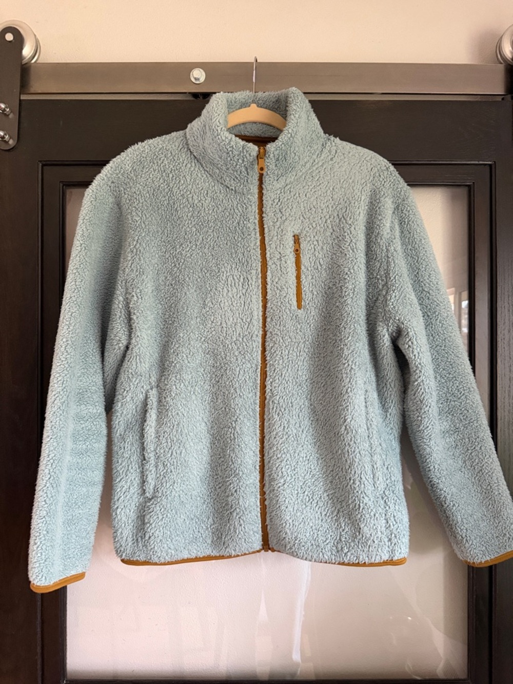 Girlfriend Collective Fuzzy Fleece Women’s Size Medium Light Teal